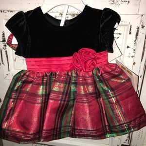 NWT Bonnie Baby Formal Velvet & Plaid Dress